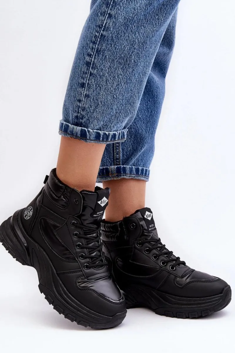 Hot Lee Cooper Damskie Botki Trapery Na Grubej Podeszwie LCJ-23-44-1973L Czarne