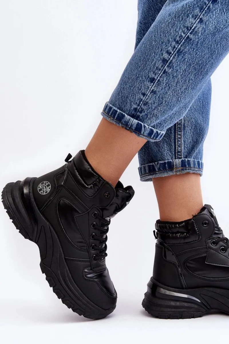 Hot Lee Cooper Damskie Botki Trapery Na Grubej Podeszwie LCJ-23-44-1973L Czarne