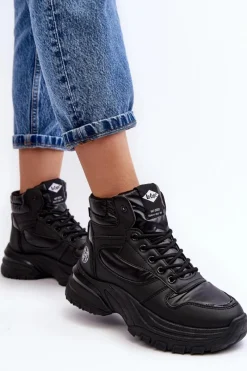 Hot Lee Cooper Damskie Botki Trapery Na Grubej Podeszwie LCJ-23-44-1973L Czarne