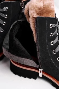 Hot Big Star Shoes Damskie Botki Trapery Zamszowe Big Star Szare GG274903