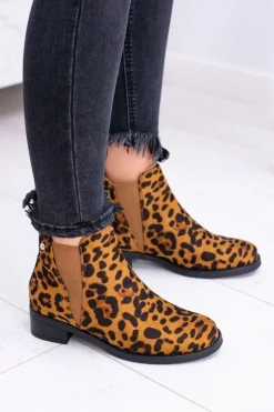 Hot Boto Damskie Botki w Panterkę Sztyblety Midas