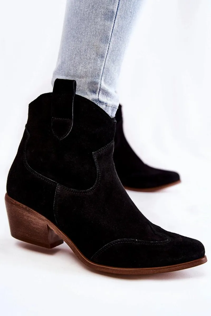 Sale Boto Damskie Botki W Szpic Lewski Shoes 3236 Czarne