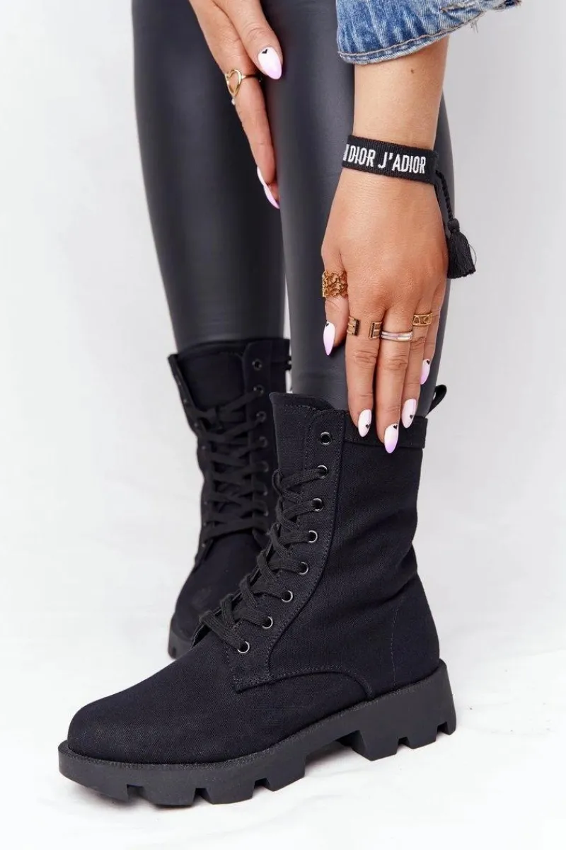 Online Boto Damskie Botki Workery Czarne Haley