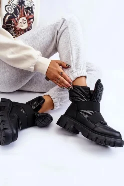 Clearance Damskie Botki Z Ociepleniem Czarne Feritos Damskie Damskie Trapery|Czarne Botki