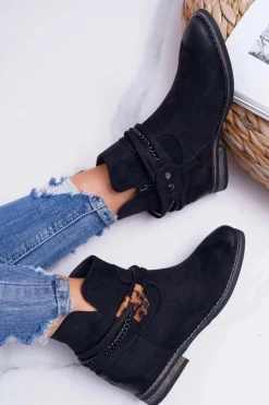 Botki Na Koturnie|Botki Zimowe Damskie>Buty damskie Vinceza Damskie Botki Zamszowe Ukryty Koturn Czarne Mirley