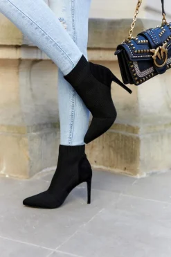 Damskie buty S.Barski Damskie Botki Ze Skarpetą Na Szpilce Czarne Last Night