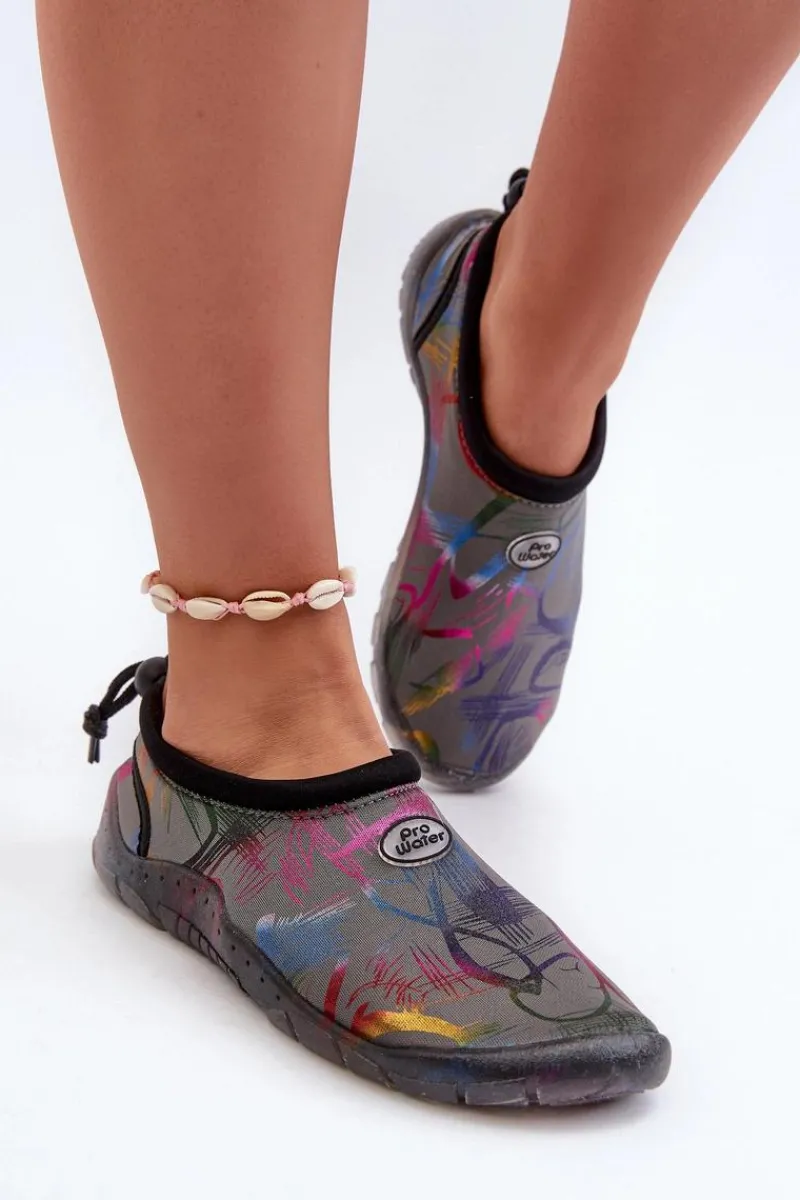Best Damskie Buty Do Wody PROWATER PRO-24-48-033L Szare Damskie Trampki Damskie Slip-On