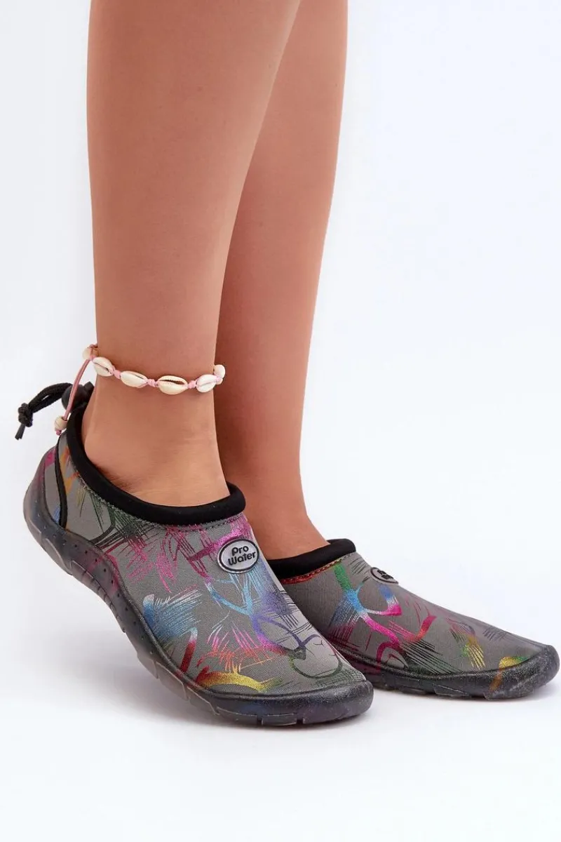 Best Damskie Buty Do Wody PROWATER PRO-24-48-033L Szare Damskie Trampki Damskie Slip-On