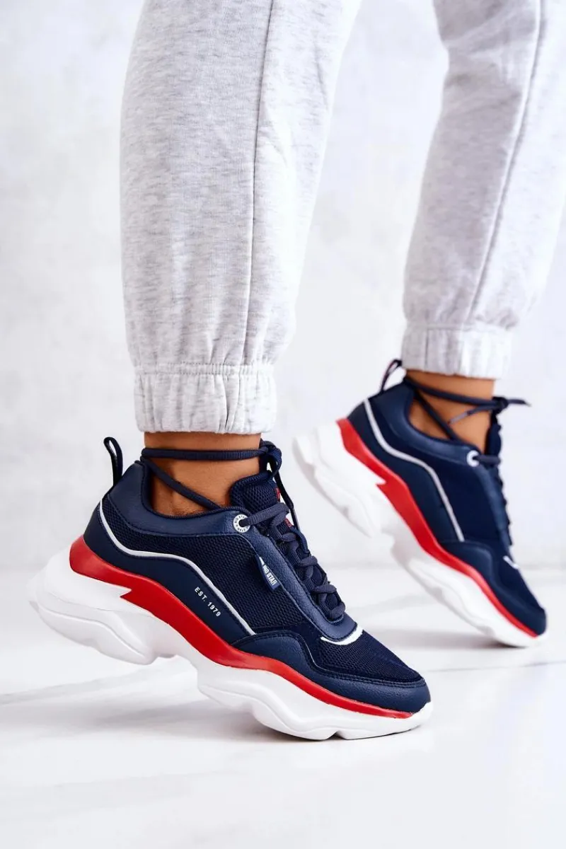 Buty Sportowe Big Star|Sneakersy Damskie>Big Star Shoes Damskie Buty Sportowe Big Star JJ274A117 Granatowe