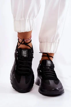 Best Big Star Shoes Damskie Buty Sportowe Big Star KK274056 Czarne