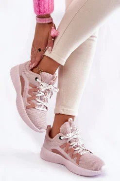 Big Star Shoes Damskie Buty Sportowe Big Star KK274058 Różowe