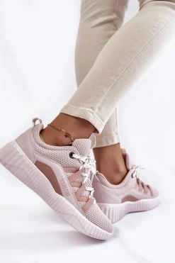 Big Star Shoes Damskie Buty Sportowe Big Star KK274058 Różowe