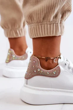 Clearance Damskie Buty Sportowe JJ2N4051 Biało-Różowe Damskie Sneakersy Damskie