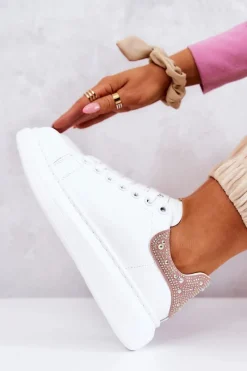 Clearance Damskie Buty Sportowe JJ2N4051 Biało-Różowe Damskie Sneakersy Damskie