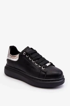 Sneakersy Damskie>GOE Damskie Buty Sportowe LL2N4012 Czarno-Srebrne