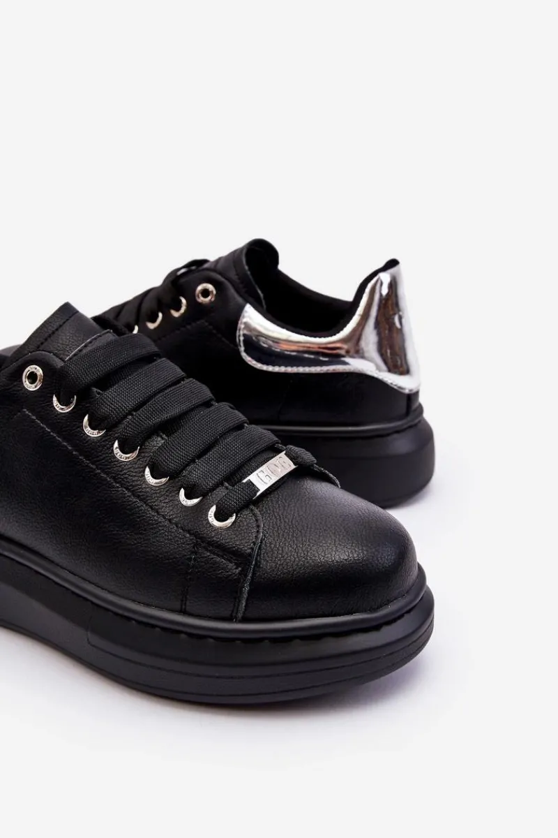 Sneakersy Damskie>GOE Damskie Buty Sportowe LL2N4012 Czarno-Srebrne