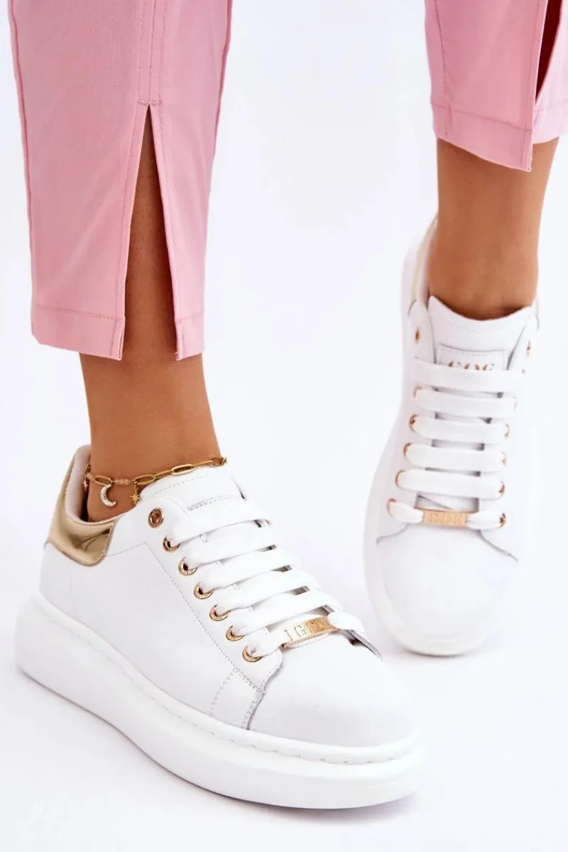 Sneakersy Damskie>GOE Damskie Buty Sportowe LL2N4011 Biało-Złote