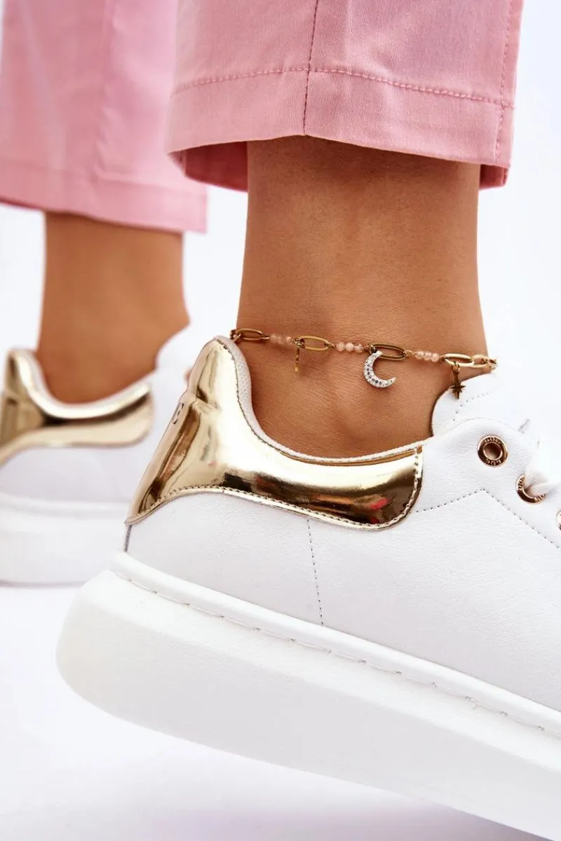 Sneakersy Damskie>GOE Damskie Buty Sportowe LL2N4011 Biało-Złote