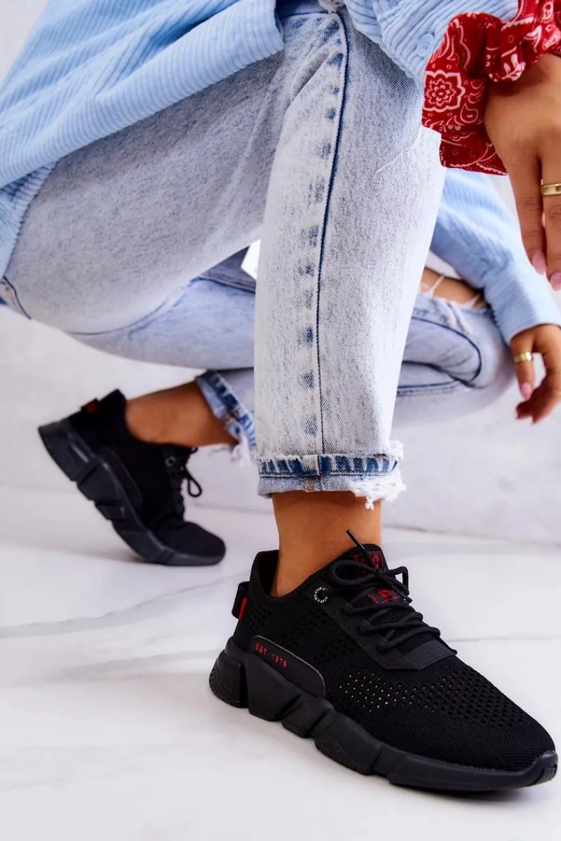 Buty Sportowe Big Star>Big Star Shoes Damskie Buty Sportowe Memory Foam Big Star JJ274273 Czarne