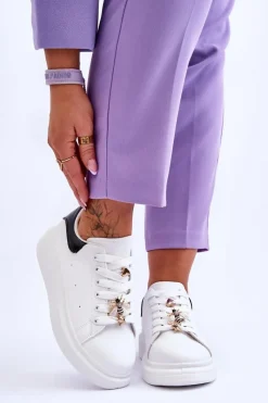 Sneakersy Damskie>Boto Damskie Buty Sportowe Na Masywnej Platformie Biało-Czarne Chante