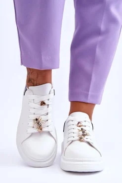 Sneakersy Damskie>Boto Damskie Buty Sportowe Na Masywnej Platformie Biało-Czarne Chante