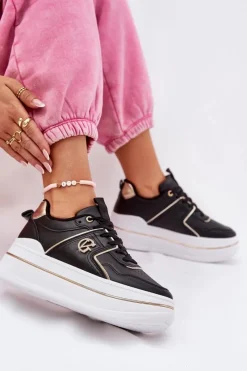 Online Damskie Buty Sportowe Na Platformie Czarne Caldeno Damskie Buty Sportowe Na Platformie|Sneakersy Damskie