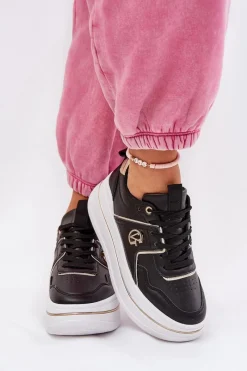 Online Damskie Buty Sportowe Na Platformie Czarne Caldeno Damskie Buty Sportowe Na Platformie|Sneakersy Damskie