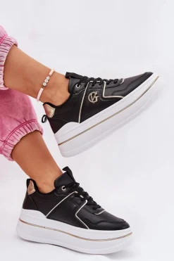 Online Damskie Buty Sportowe Na Platformie Czarne Caldeno Damskie Buty Sportowe Na Platformie|Sneakersy Damskie