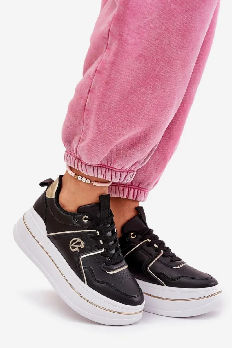 Online Damskie Buty Sportowe Na Platformie Czarne Caldeno Damskie Buty Sportowe Na Platformie|Sneakersy Damskie