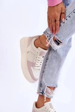 Discount Damskie Buty Sportowe Na Wysokiej Platformie Jasnobeżowe Bexley Damskie Buty Sportowe Na Platformie|Sneakersy Damskie