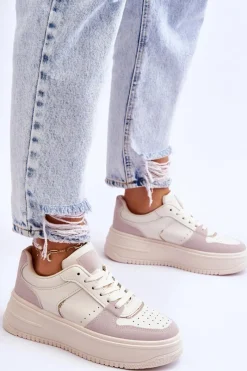 Discount Damskie Buty Sportowe Na Wysokiej Platformie Jasnobeżowe Bexley Damskie Buty Sportowe Na Platformie|Sneakersy Damskie