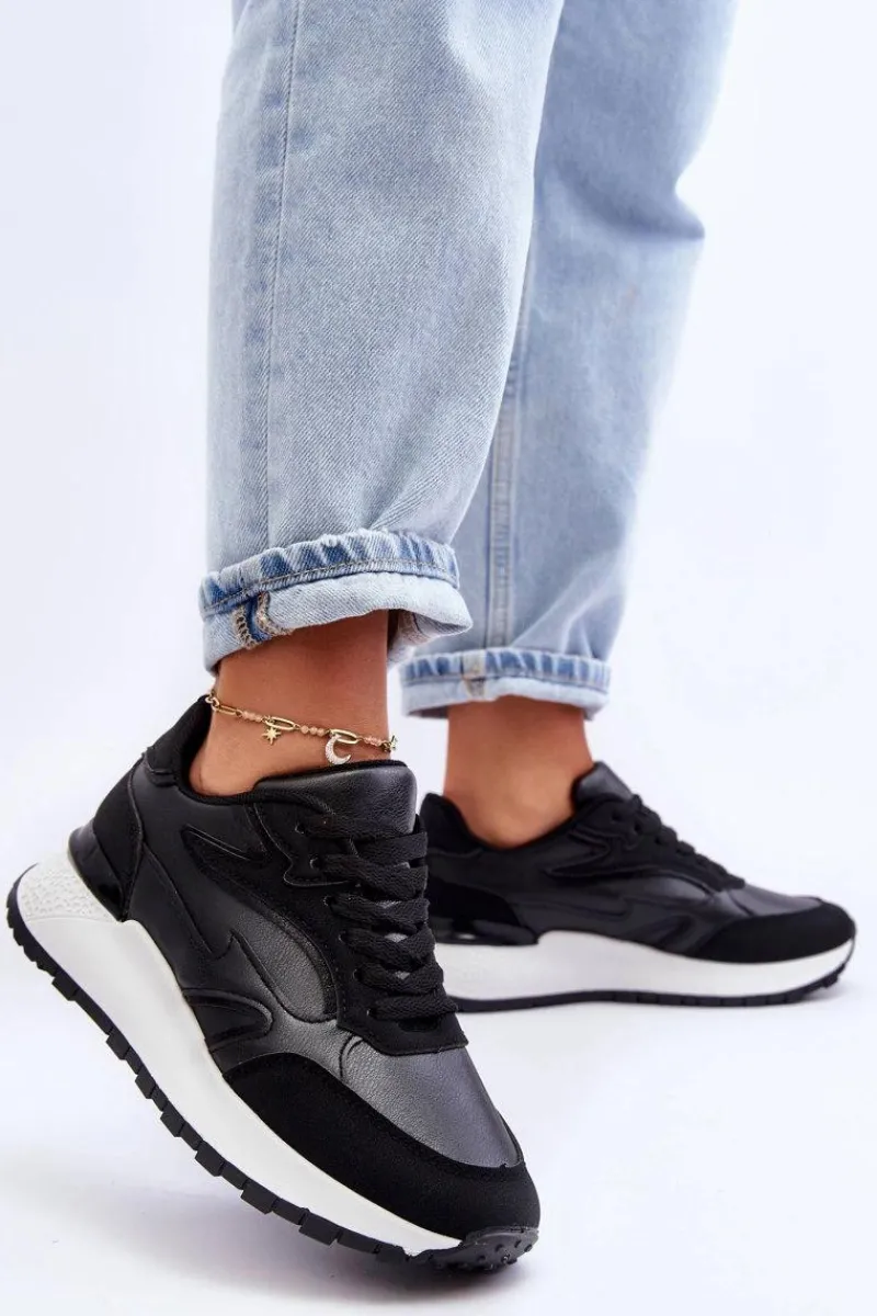 Buty Sportowe Na Platformie|Sneakersy Damskie>Boto Damskie Buty Sportowe Na Platformie Czarno-Białe Henley