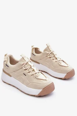 Damskie Buty Sportowe Na Platformie Jasnobeżowe Dakari Damskie Buty Sportowe Na Platformie|Sneakersy Damskie