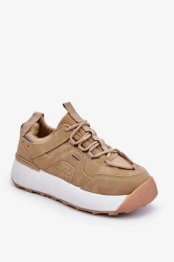 Discount Damskie Buty Sportowe Na Platformie Beżowe Dakari Damskie Buty Sportowe Na Platformie|Sneakersy Damskie