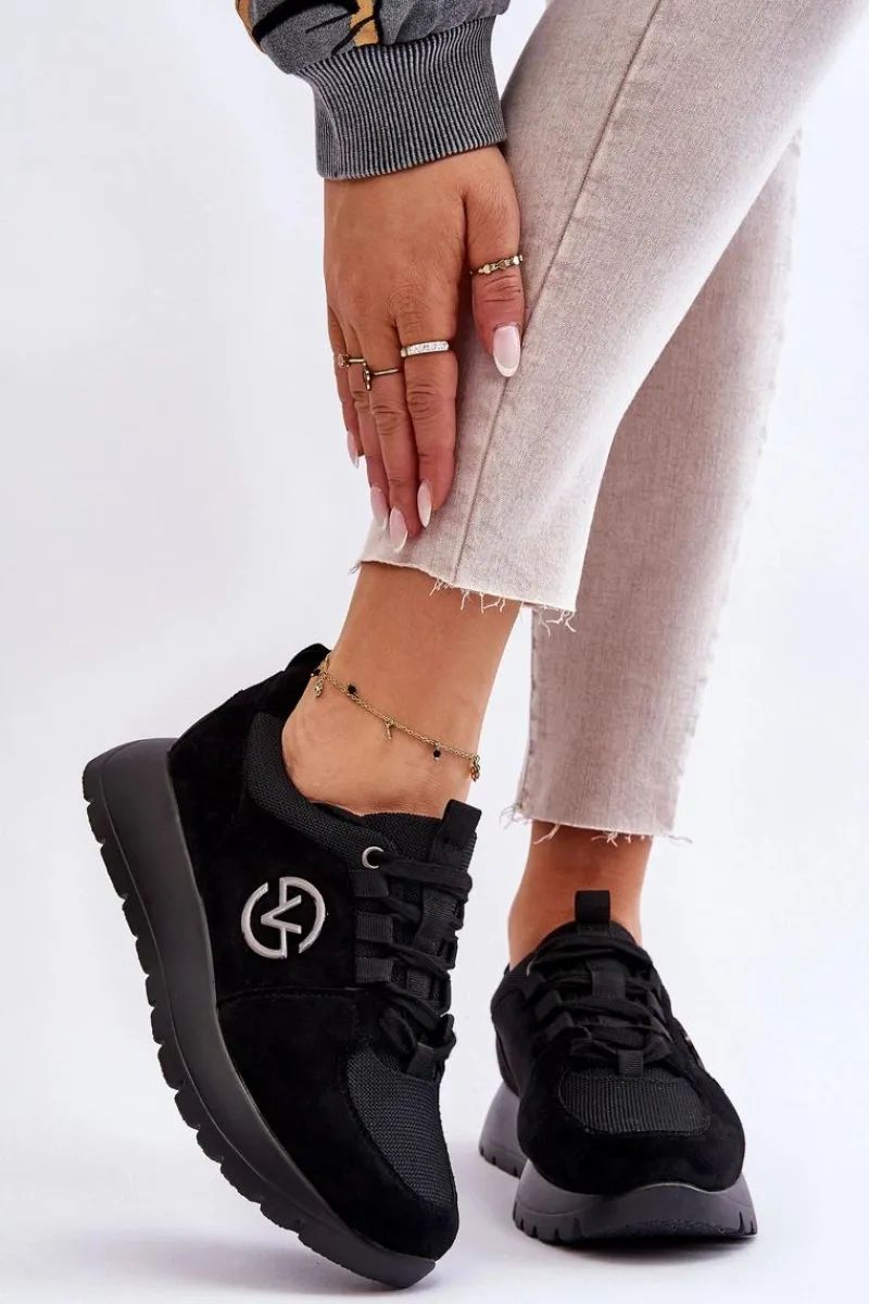 Buty Sportowe Na Platformie|Sneakersy Damskie>Buty damskie Vinceza Damskie Buty Sportowe Na Platformie Czarne Aisha