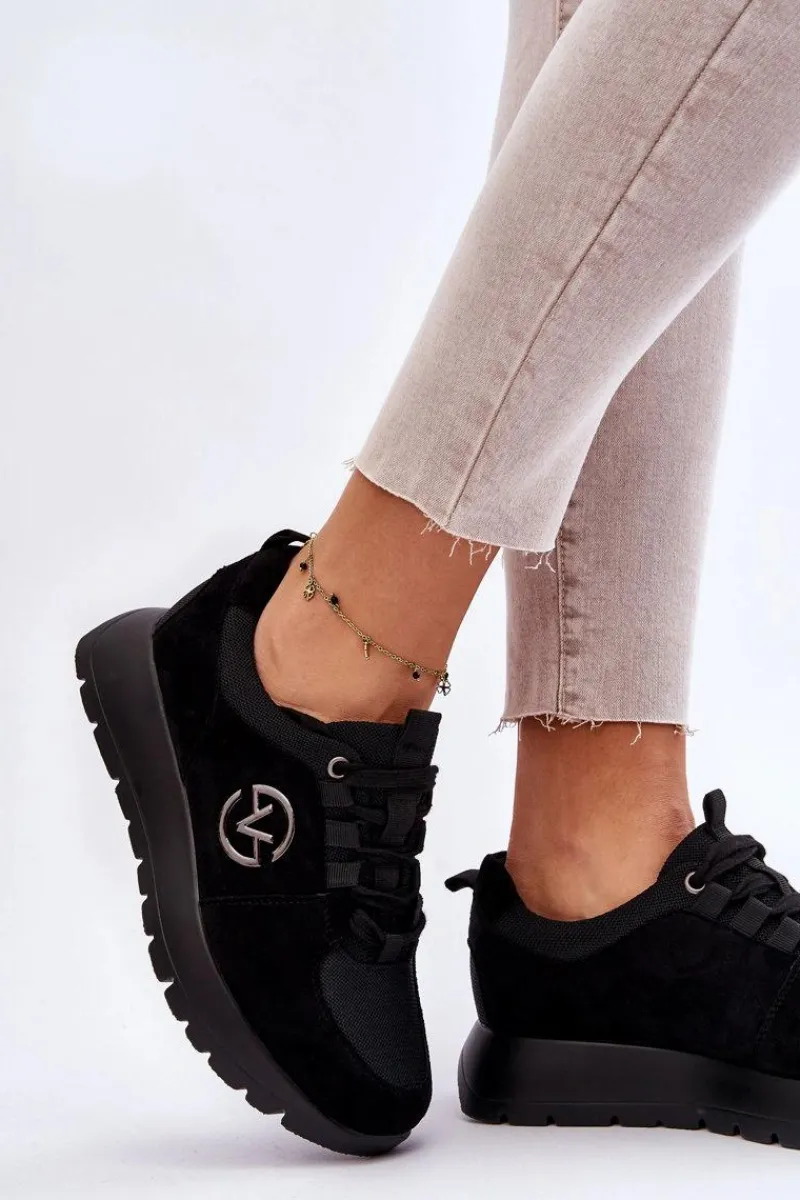 Buty Sportowe Na Platformie|Sneakersy Damskie>Buty damskie Vinceza Damskie Buty Sportowe Na Platformie Czarne Aisha