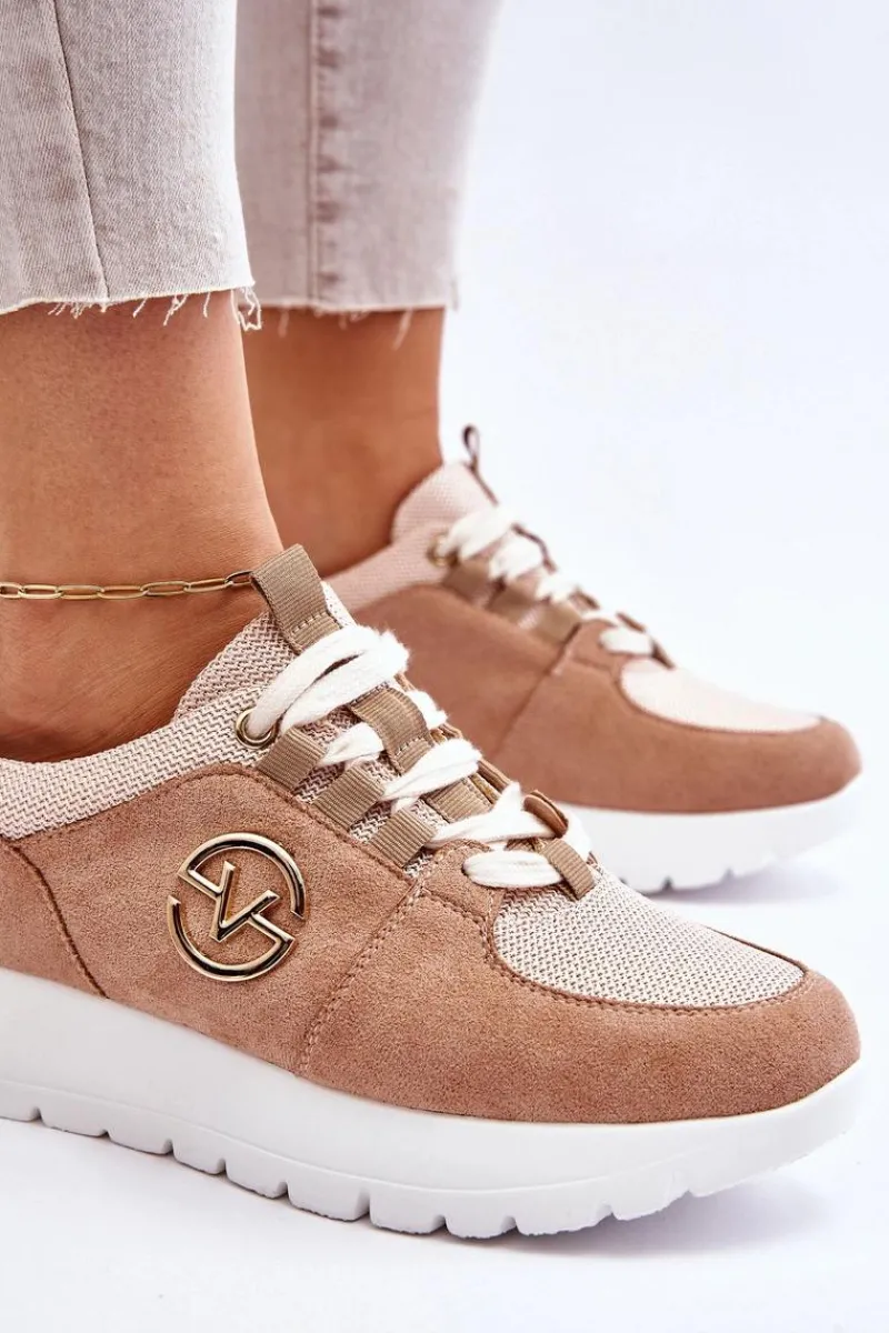 Sale Buty damskie Vinceza Damskie Buty Sportowe Na Platformie Beżowe Aisha Beżowy