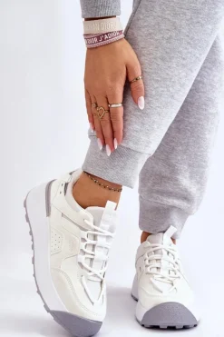 Boto Damskie Buty Sportowe Na Platformie Białe Dakari