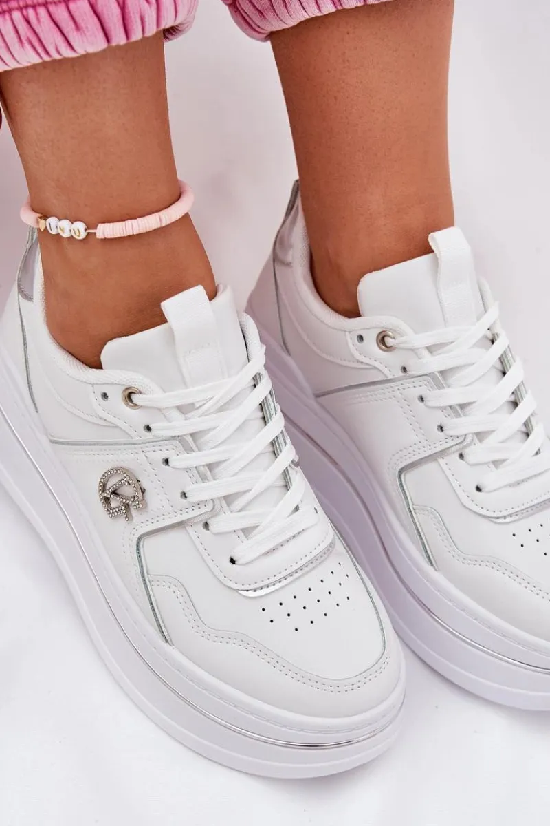Buty Sportowe Na Platformie|Sneakersy Damskie>Boto Damskie Buty Sportowe Na Platformie Białe Caldeno Biały
