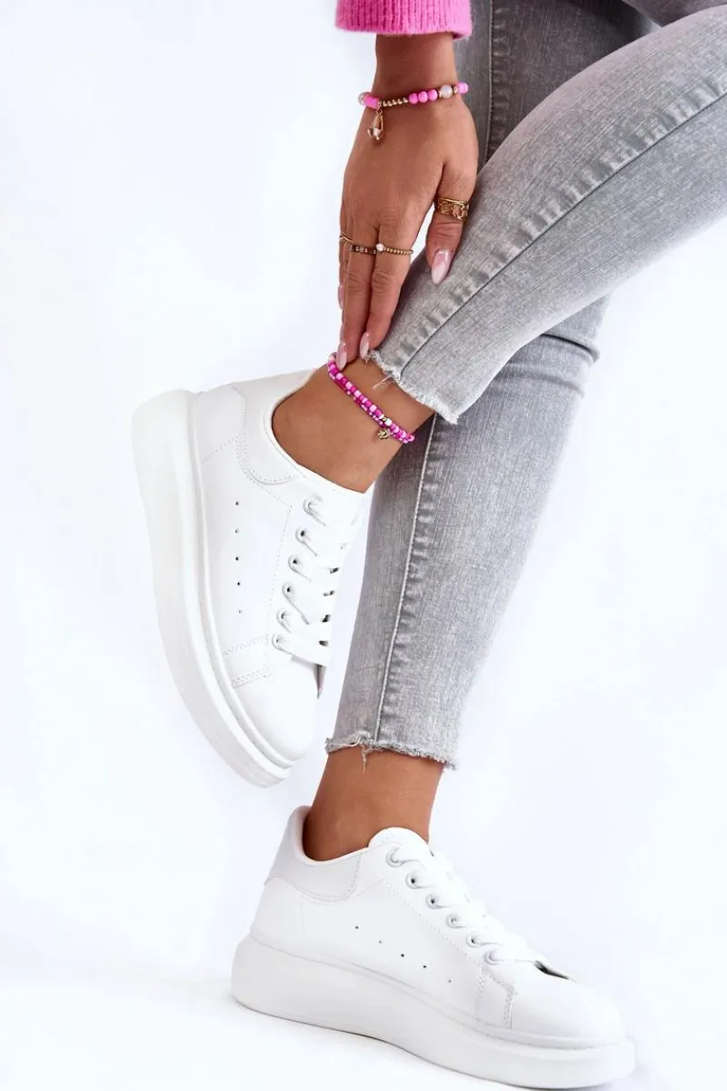 Sneakersy Damskie>Boto Damskie Buty Sportowe Na Platformie Białe Eliso