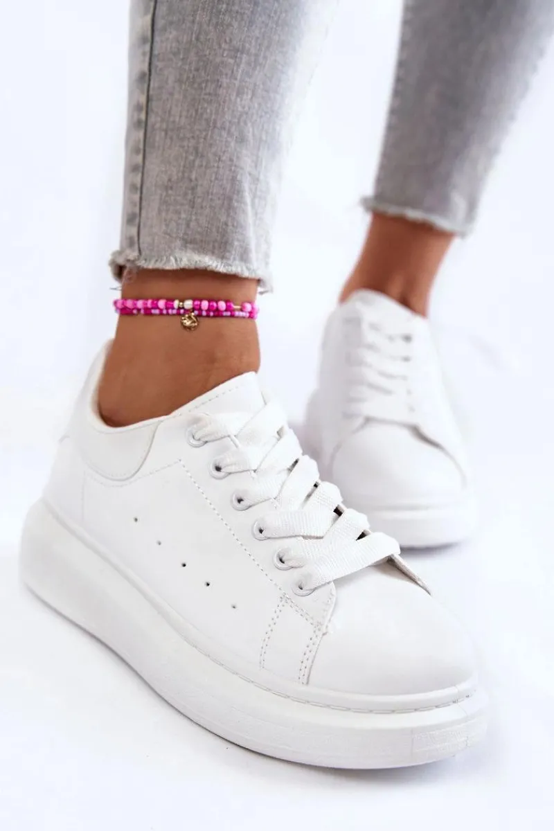 Sneakersy Damskie>Boto Damskie Buty Sportowe Na Platformie Białe Eliso