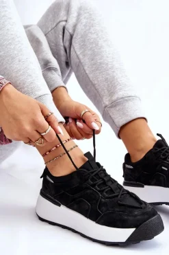 Buty Sportowe Na Platformie|Sneakersy Damskie></noscript>Boto Damskie Buty Sportowe Na Platformie Czarne Dakari