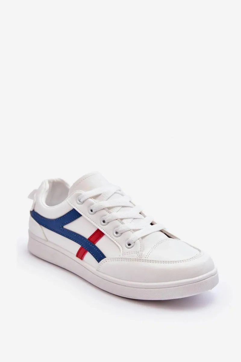 Discount Damskie Buty Sportowe Niskie z Paskami Białe Alemessa Damskie Buty Sportowe Na Platformie|Sneakersy Damskie