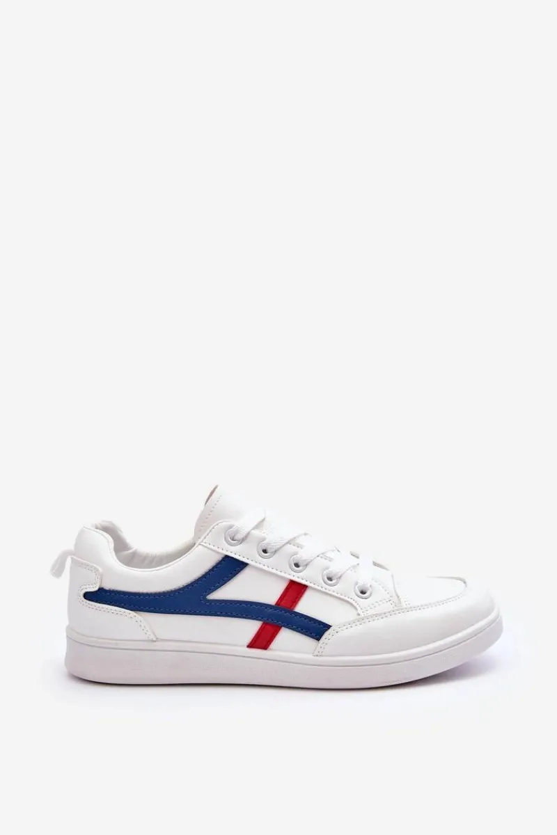 Discount Damskie Buty Sportowe Niskie z Paskami Białe Alemessa Damskie Buty Sportowe Na Platformie|Sneakersy Damskie