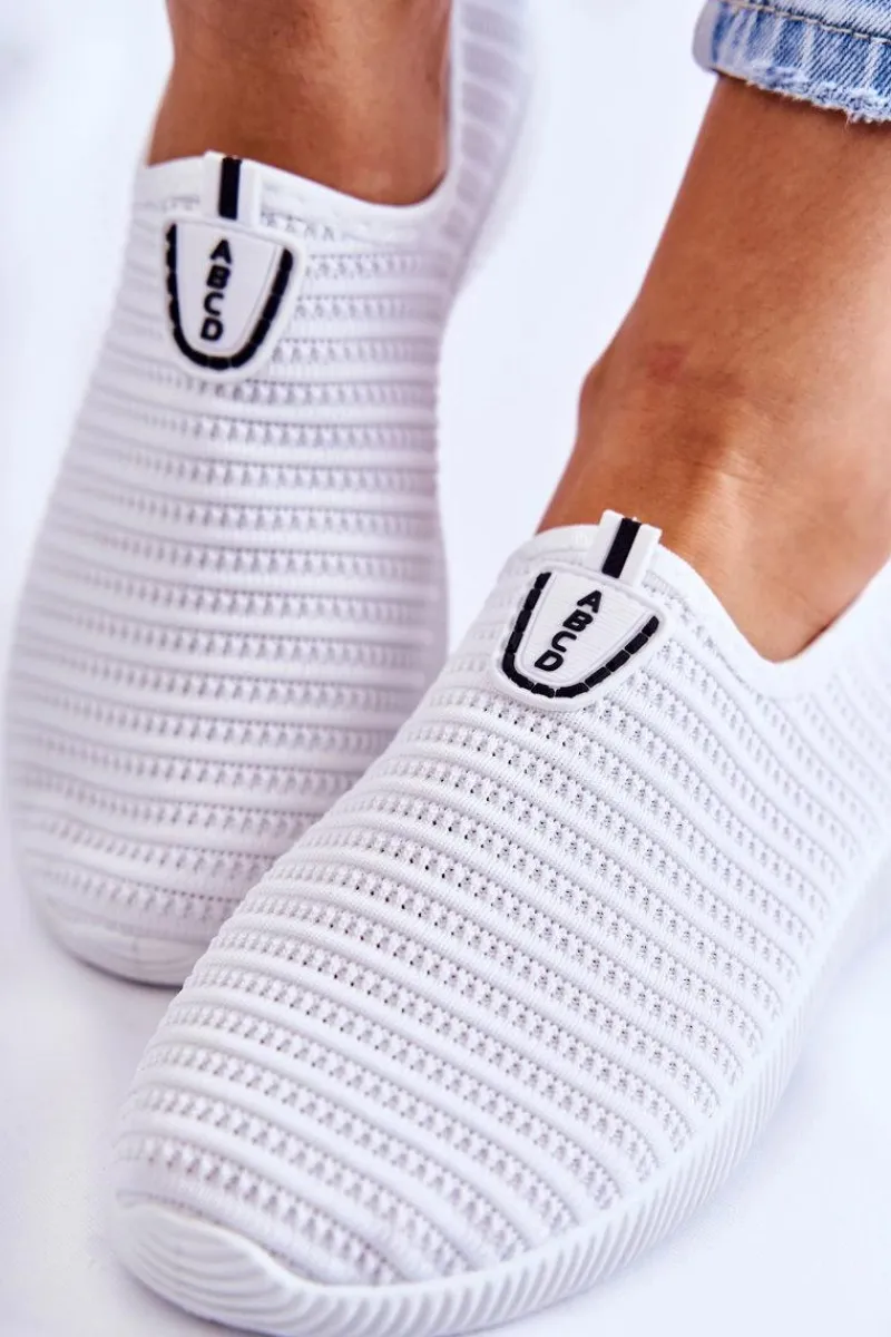 Sneakersy Damskie>Boto Damskie Buty Sportowe Slip-On Białe Charlien