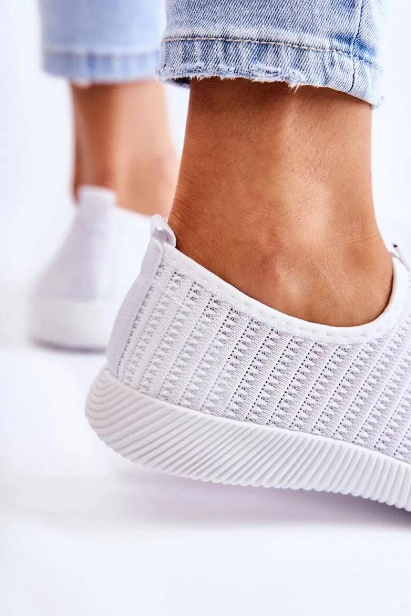 Sneakersy Damskie>Boto Damskie Buty Sportowe Slip-On Białe Charlien