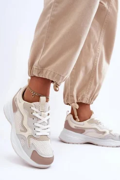 Online Damskie Buty Sportowe Sneakersy Na Platformie Beżowe Lomare Damskie Buty Sportowe Na Platformie|Sneakersy Damskie