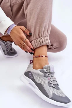 Big Star Shoes Damskie Buty Sportowe Sneakersy Big Star LL274371 Szare Szary