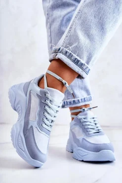 Sneakersy Damskie>Boto Damskie Buty Sportowe Sneakersy Niebieskie Bacaris