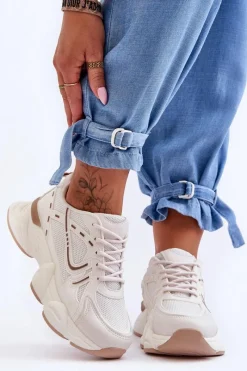 Sneakersy Damskie>Boto Damskie Buty Sportowe Sneakersy Beżowe Feluci